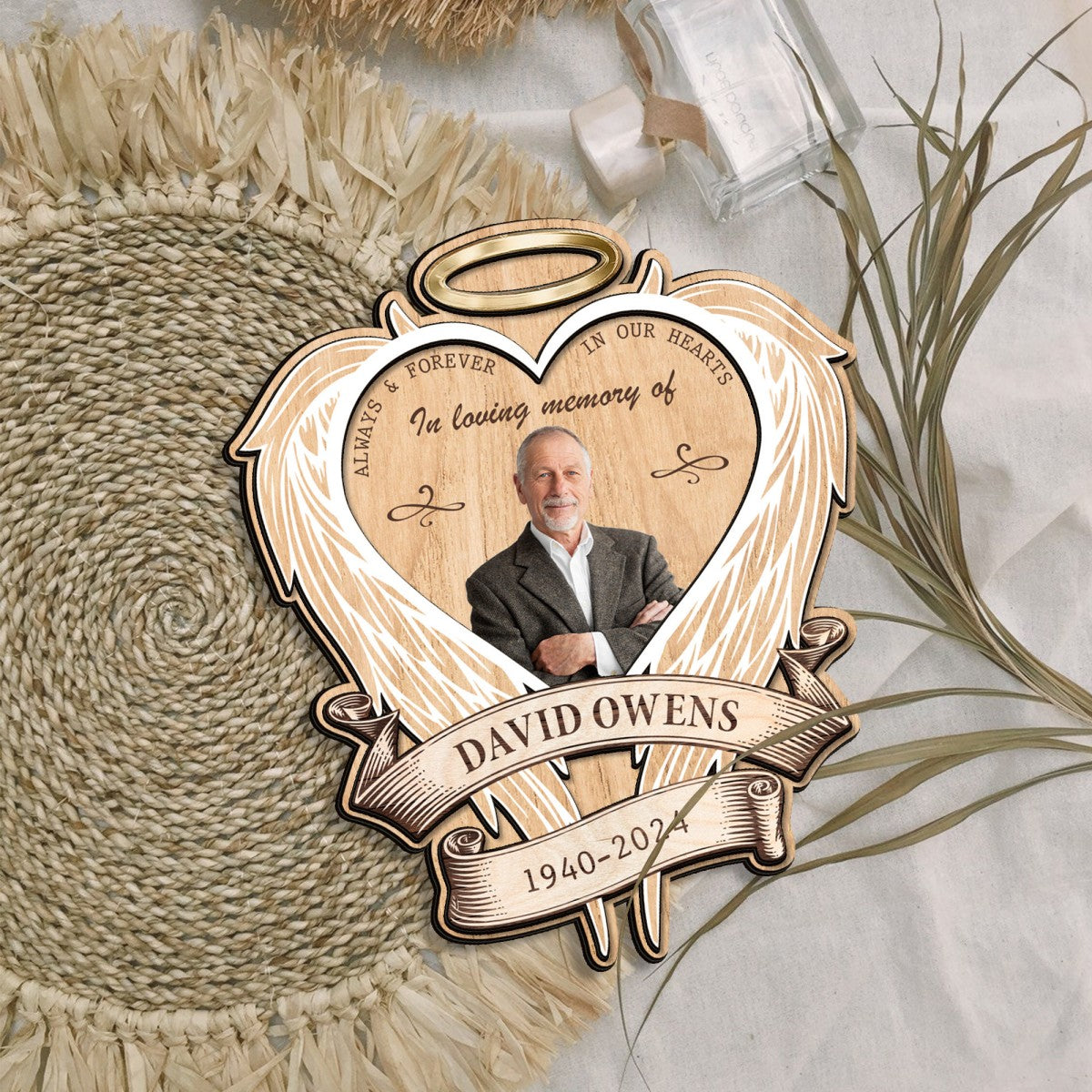 Forever In Our Hearts Personalized Memorial Photo Car Visor Clip