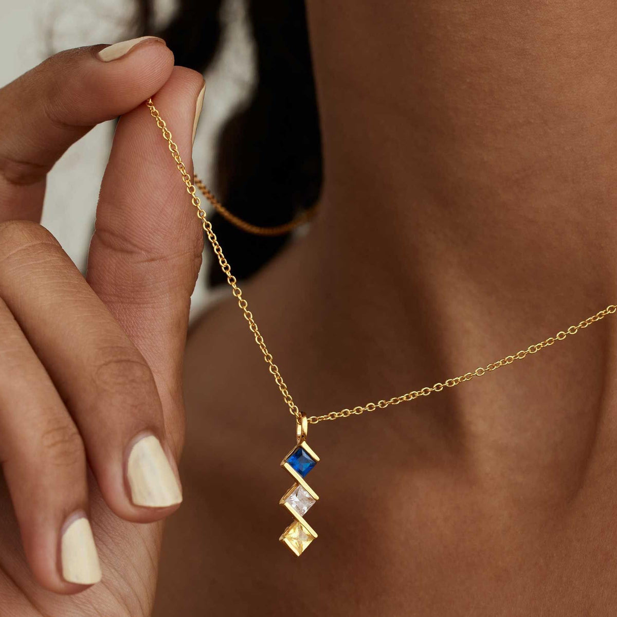 Personalized Multiple Birthstone Necklace Gift For Family