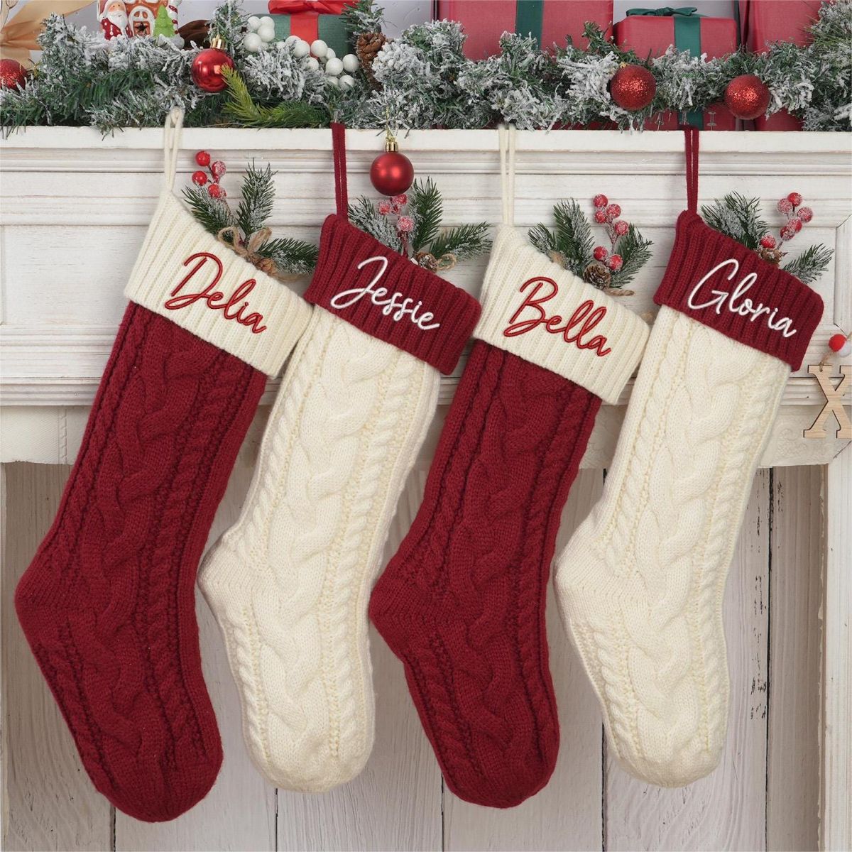 Personalized Embroidered  Knitted Christmas Stockings