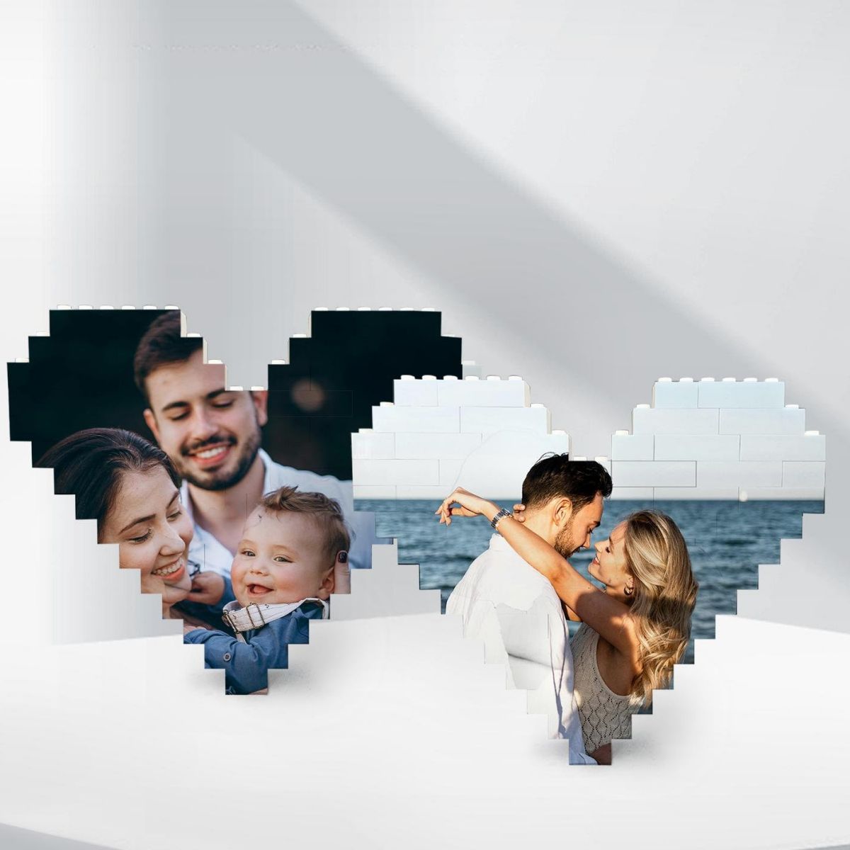 Personalized Heart Shape Custom Photo Couples Brick Puzzle