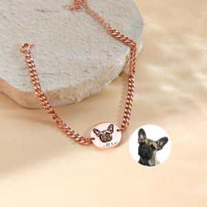 Personalized Pet Portrait Bracelet Gift for Pet Lover