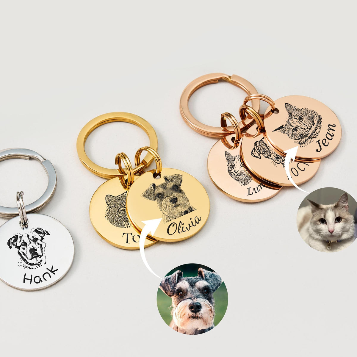 Personalized Keychain With Photo Engraving Photo Pendant