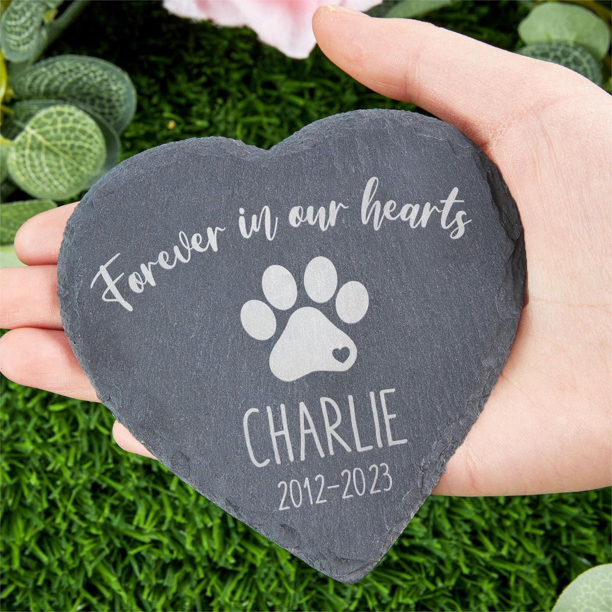 Personalized Engraved Pet Memorial Garden Stone Dog Loss with Hanging Stake