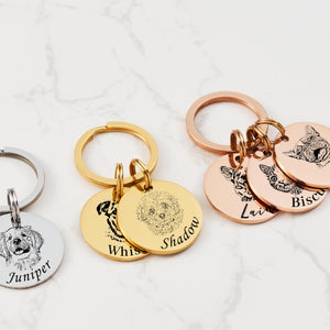 Personalized Keychain With Photo Engraving Photo Pendant