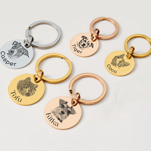 Personalized Keychain With Photo Engraving Photo Pendant