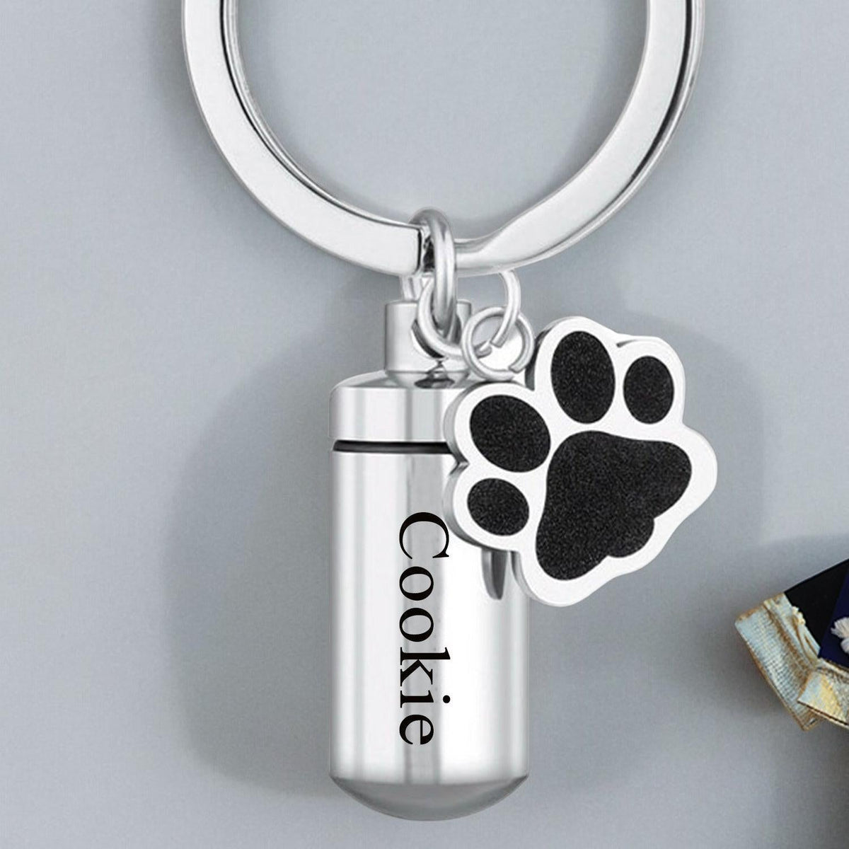 Personalized Pet Memorial Dog Paw Pet Urns Keychain