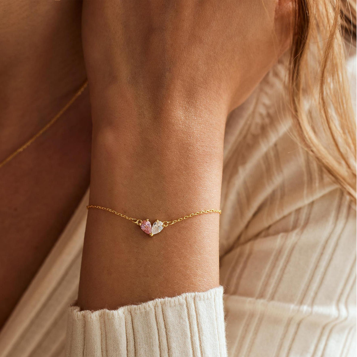 Personalized Custom Heart Birthstone Bracelet