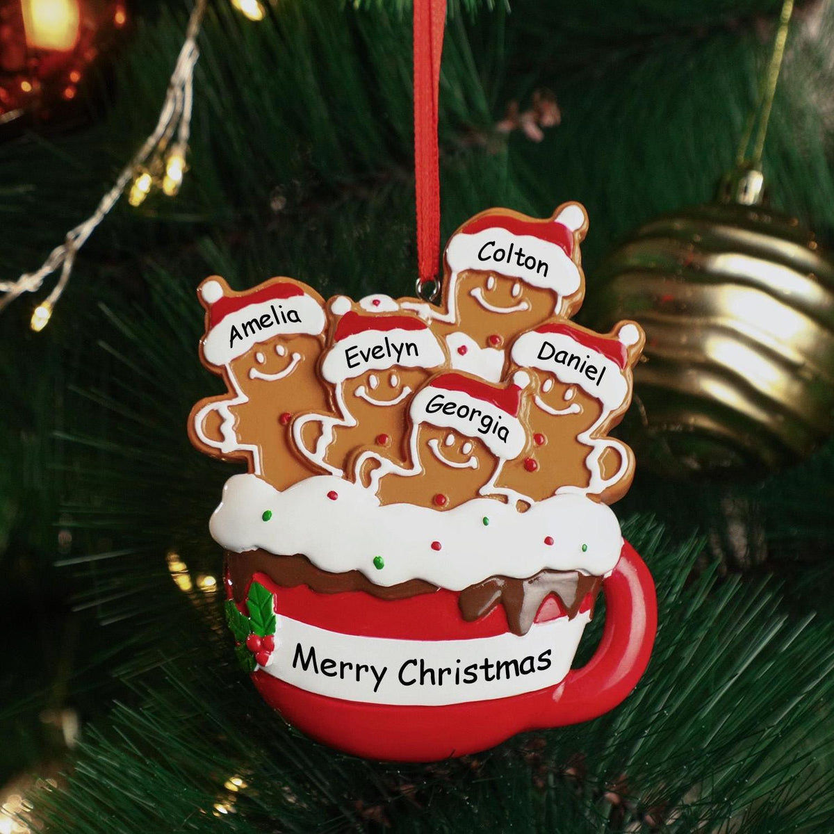 Personalized Christmas Gingerbread Family Ornament