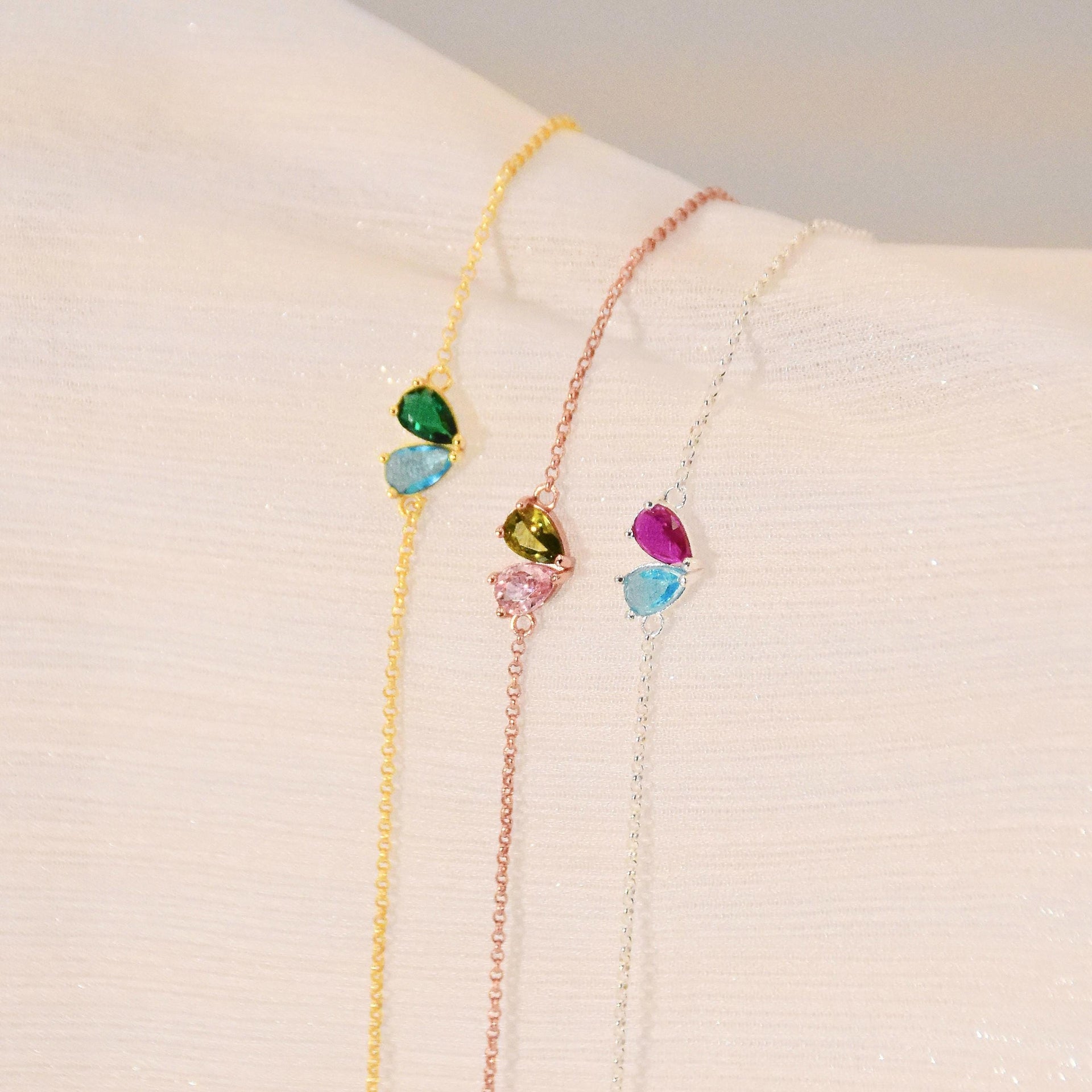 Personalized Custom Heart Birthstone Bracelet