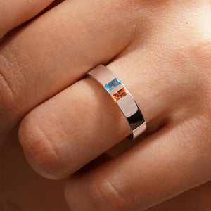 Personalized 1-8 Birthstones Mother Grandmas Family Ring