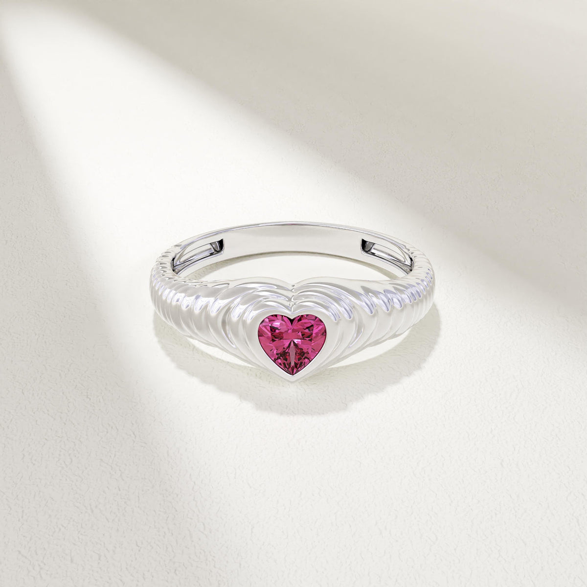 Heart-shaped Personalized Birthstone Ring