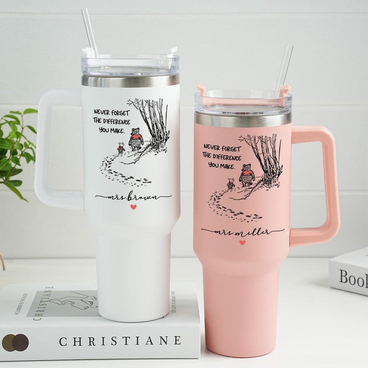 Never Forget the Difference You Make Personalized 40oz Tumbler Teacher Appreciation Gift