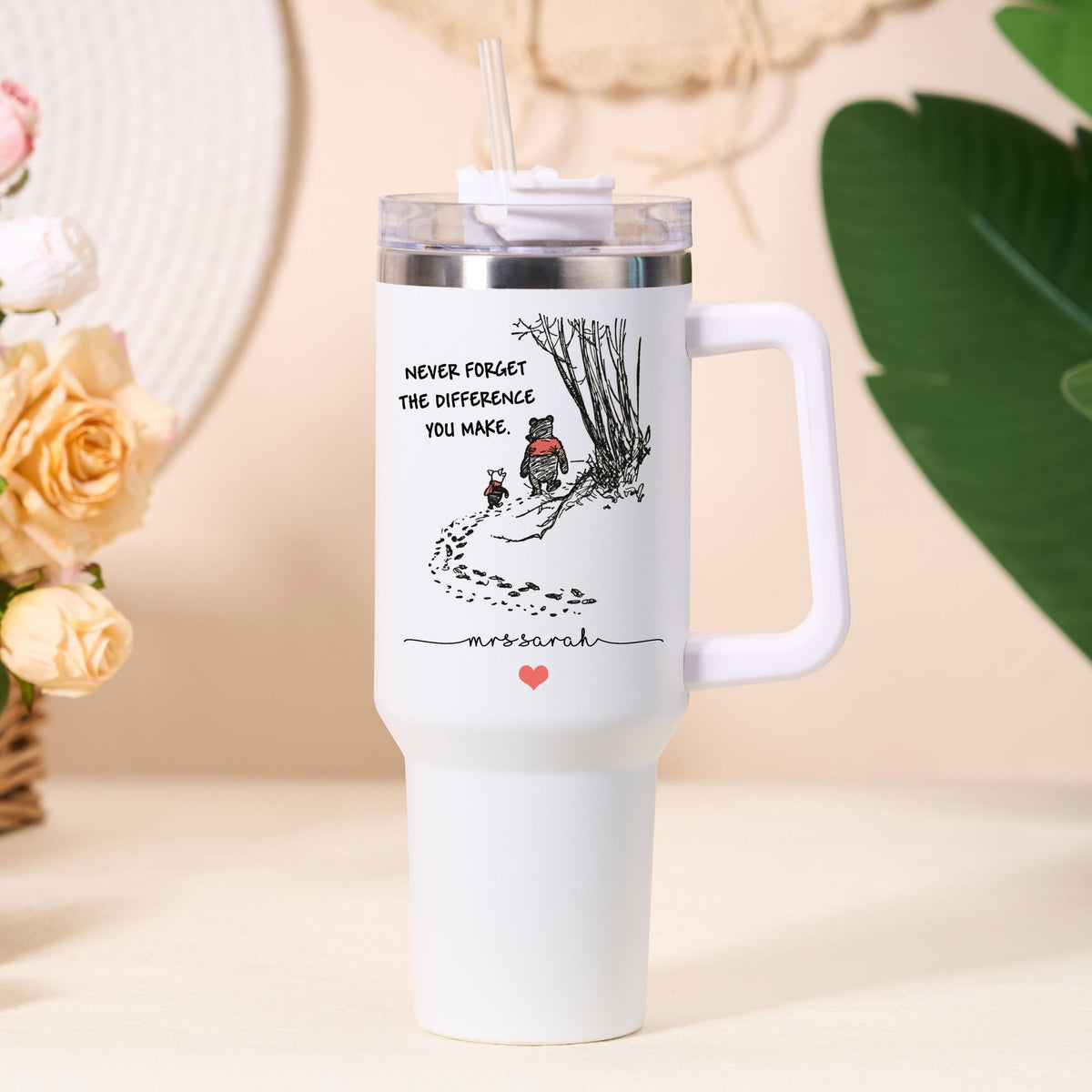 Never Forget the Difference You Make Personalized 40oz Tumbler Teacher Appreciation Gift