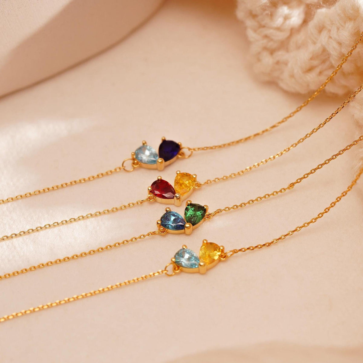 Personalized Custom Heart Birthstone Bracelet