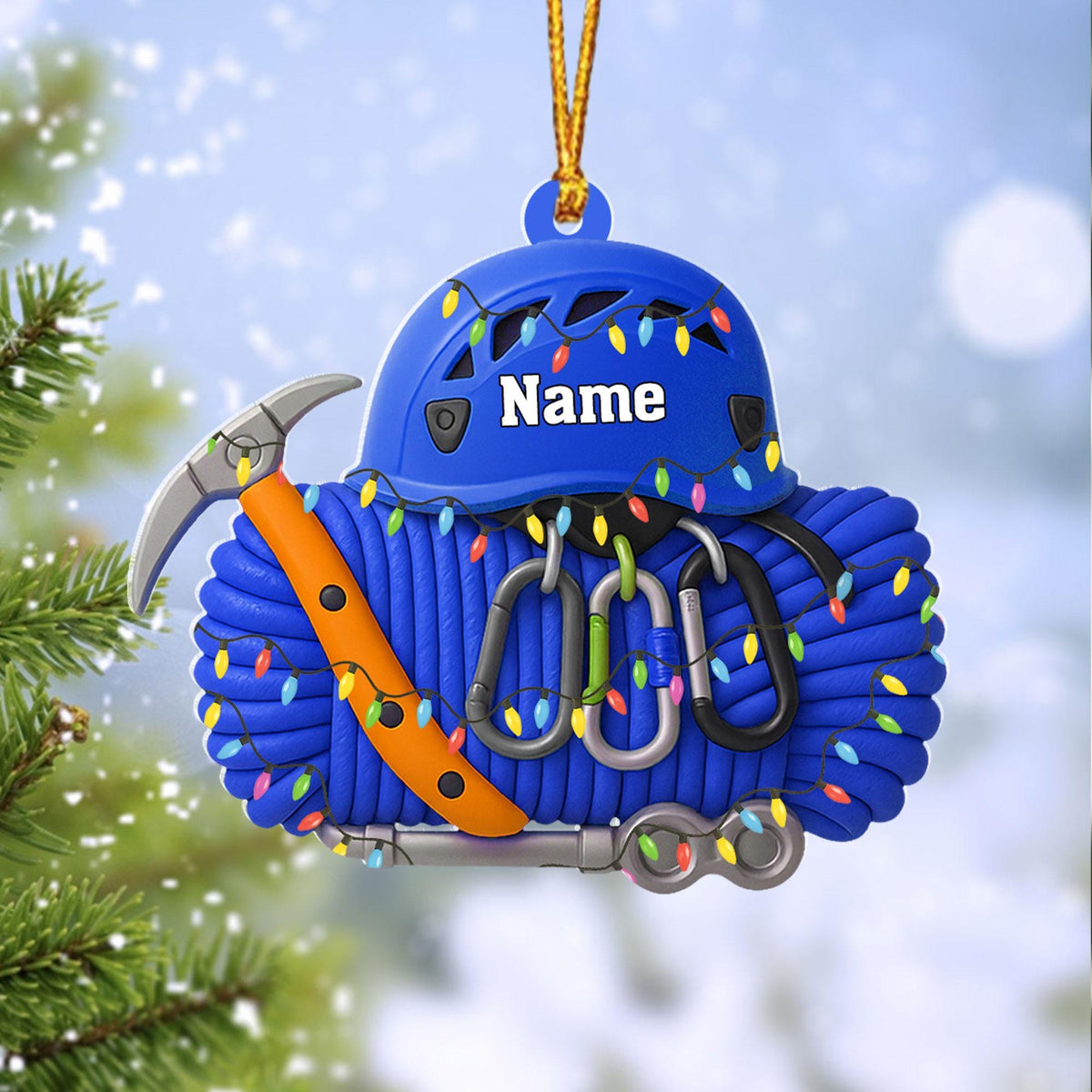 Personalized Rock Climbing Ornament Gift For Climber, Adventure Lover Keepsake, Indoor Climb Decor