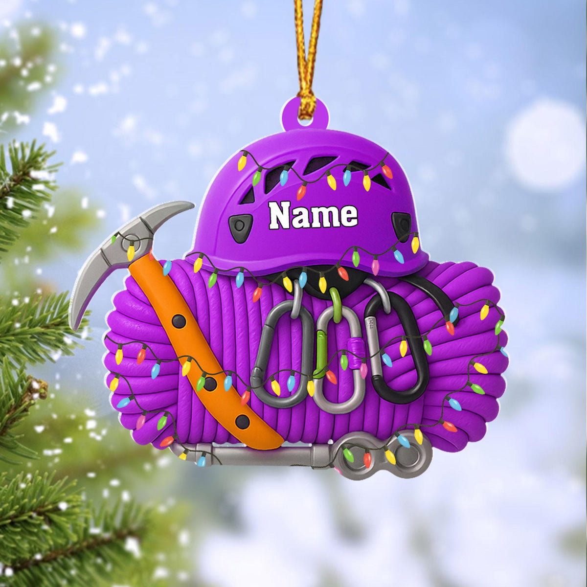 Personalized Rock Climbing Ornament Gift For Climber, Adventure Lover Keepsake, Indoor Climb Decor