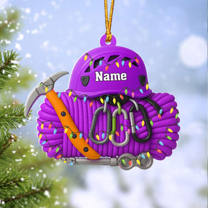 Personalized Rock Climbing Ornament Gift For Climber, Adventure Lover Keepsake, Indoor Climb Decor