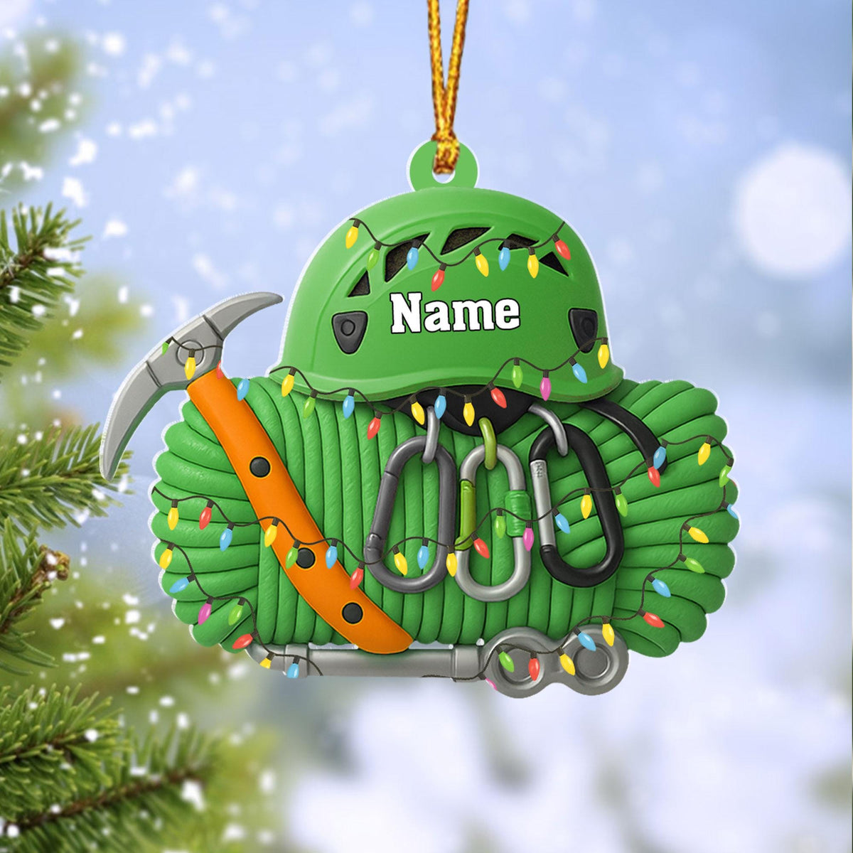 Personalized Rock Climbing Ornament Gift For Climber, Adventure Lover Keepsake, Indoor Climb Decor