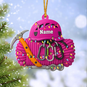 Personalized Rock Climbing Ornament Gift For Climber, Adventure Lover Keepsake, Indoor Climb Decor