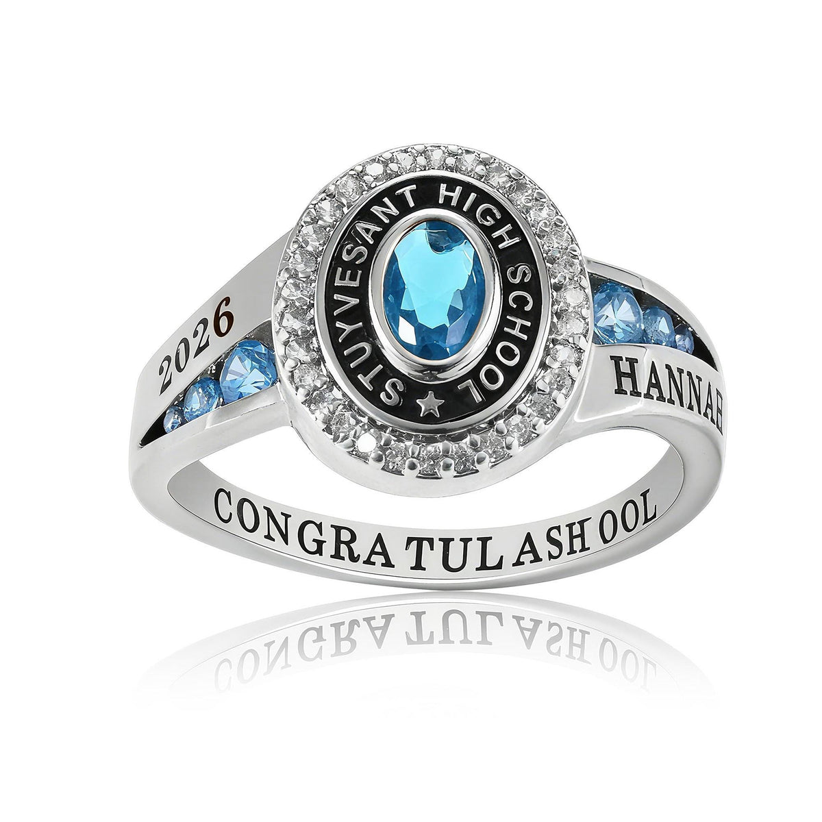 Custom Senior High School Graduation Class Ring Class of 2026 Ring, Personalized Engraved Birthstone College Ring, Graduation Keepsake Gift
