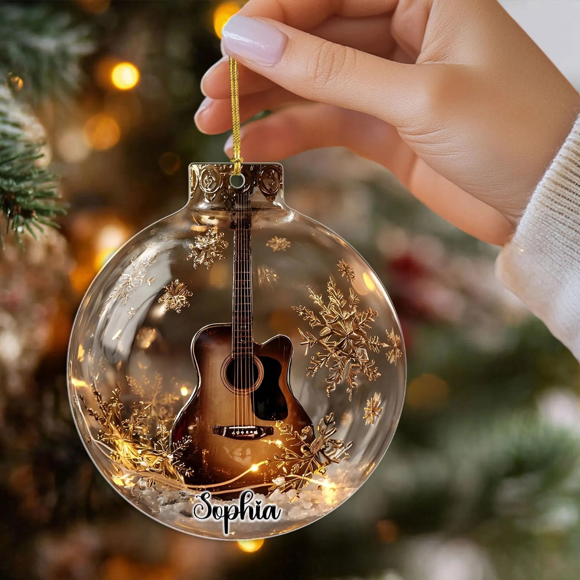 Personalized Music Instruments Piano, Violin, Drum & Guitar Globe Ornament
