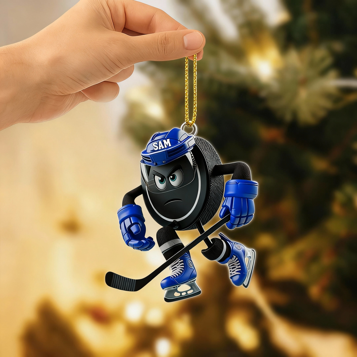 Personalized Inspirational Ice Hockey Ornament For Hockey Players