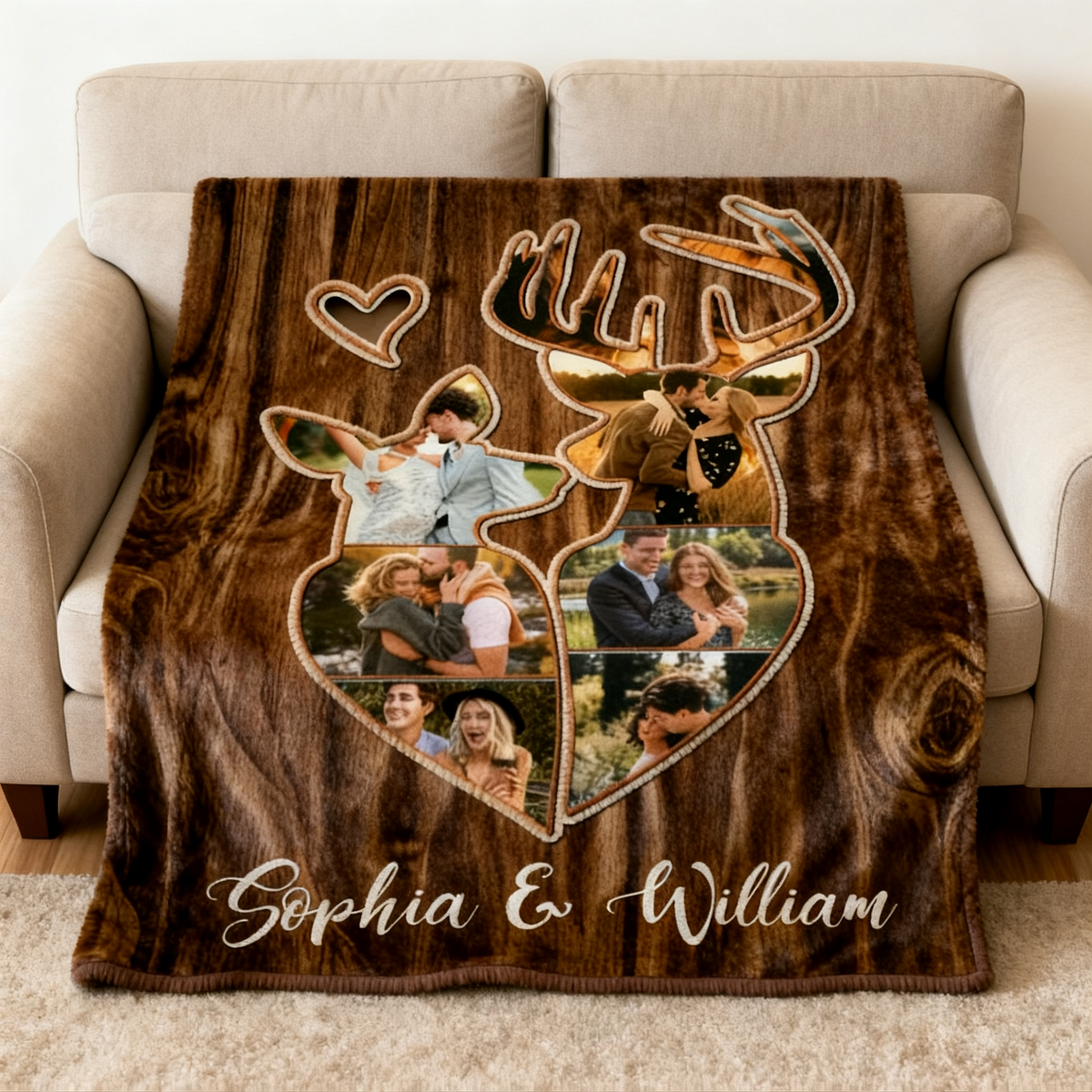 Personalized Couple Deer Hunting Memories Collage Blanket Deer Hunting Gifts For Couple