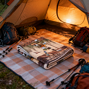 Personalized Mountain Hiking Photo Collage Blanket, Outdoorsy Gifts Hiking Gift for Hikers