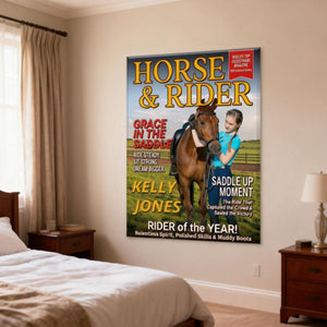 Born To Ride Custom Photo HORSE & RIDER Magazine Cover Personalized Gift for Horse Lovers