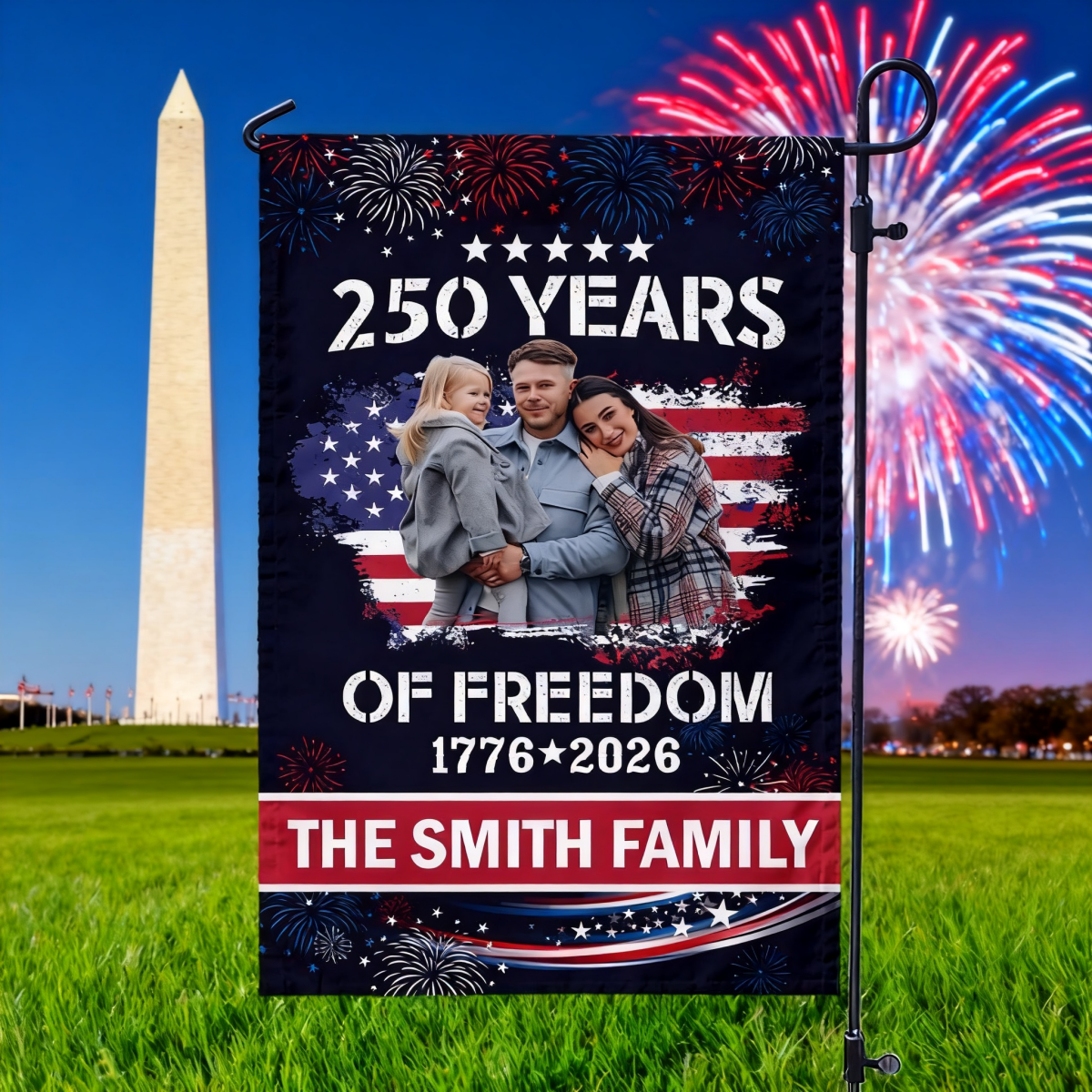 Family Photo Celebrate 250 Years of America Garden Flag