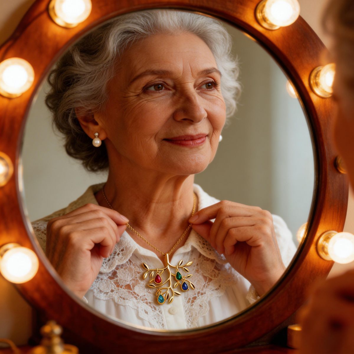 Personalized Family Tree Necklace: Initial Leaf Charms, Birthstone Jewelry