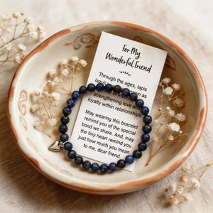 For My Wonderful Friend Bracelet, Lapis Friendship Bracelet With Card, Ladies Bracelet