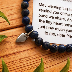 For My Wonderful Friend Bracelet, Lapis Friendship Bracelet With Card, Ladies Bracelet
