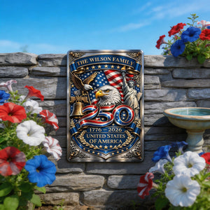 250 Anniversary - Personalized Metal Sign, Custom Home Decor Metal Sign