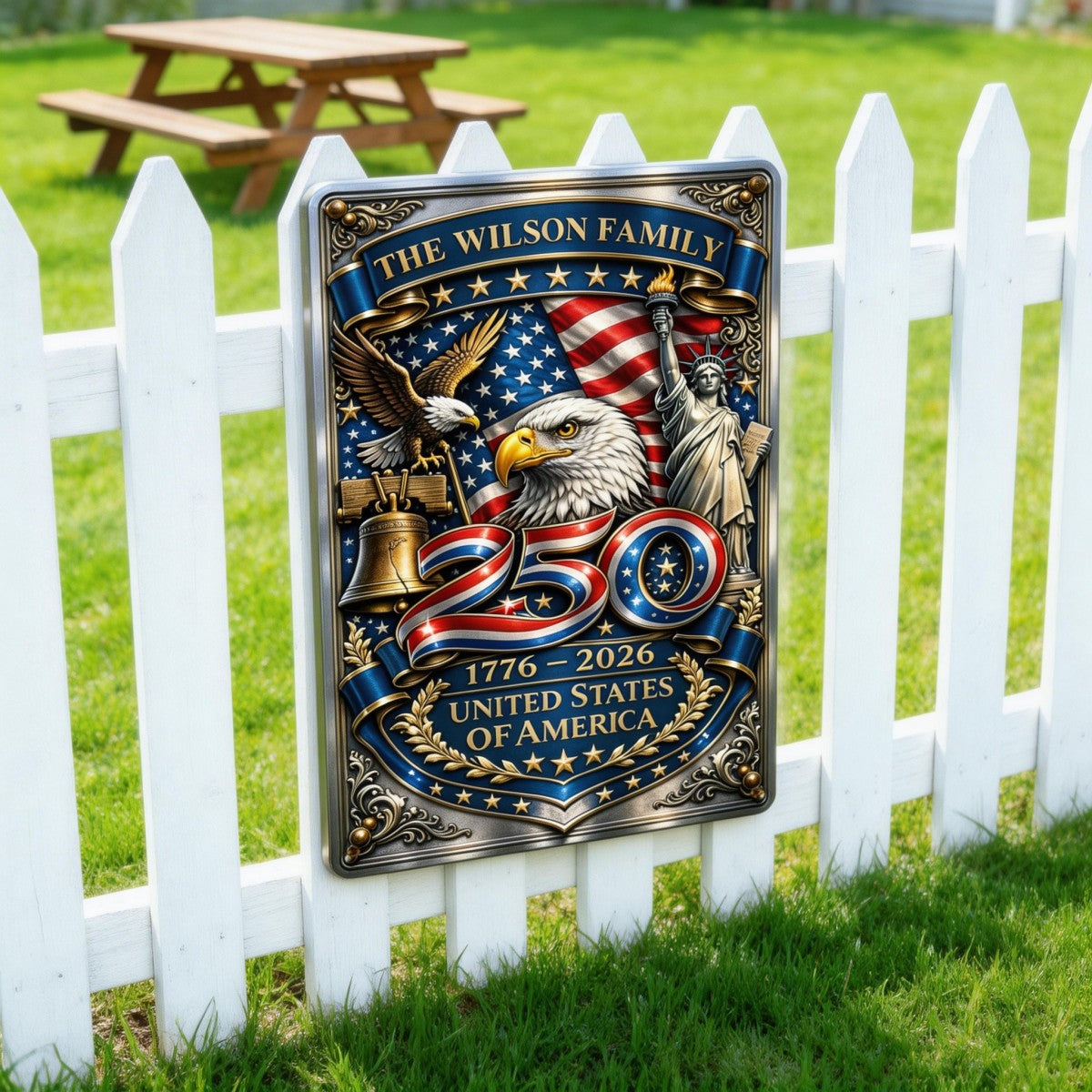 250 Anniversary - Personalized Metal Sign, Custom Home Decor Metal Sign