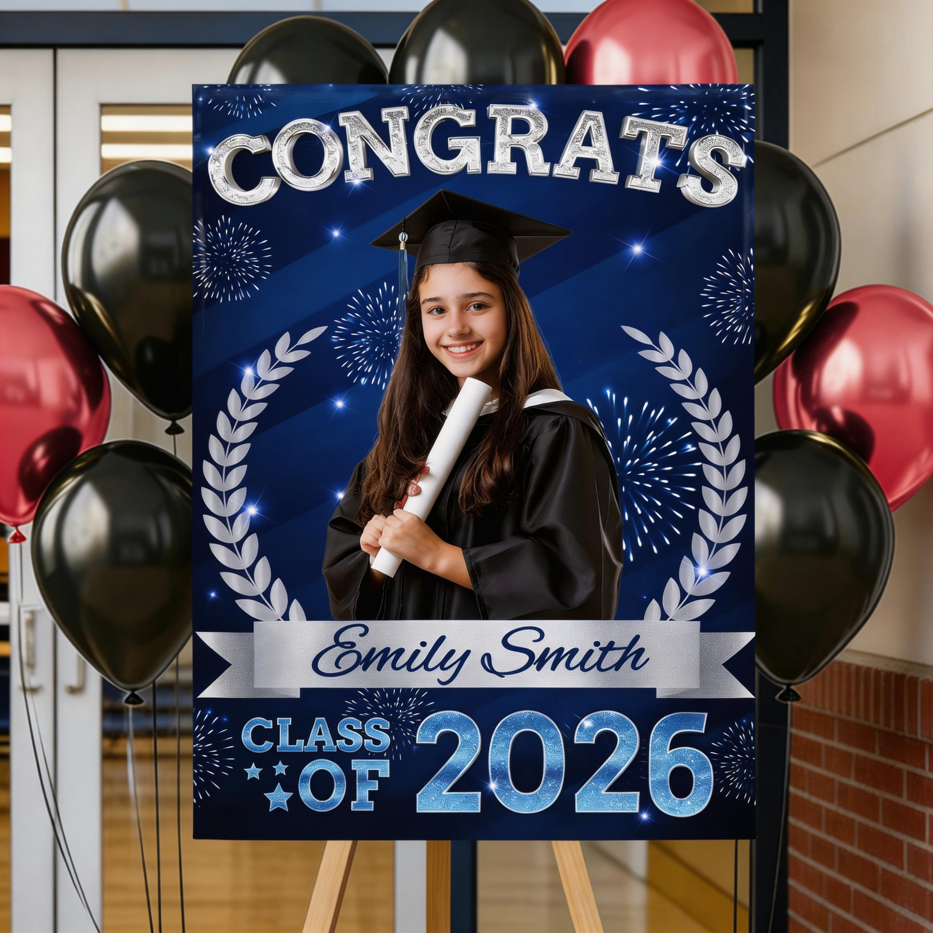 Congrats Class Of 2026 Welcome To Celebration Custom Party Welcome Sign - Personalized Graduation Decoration