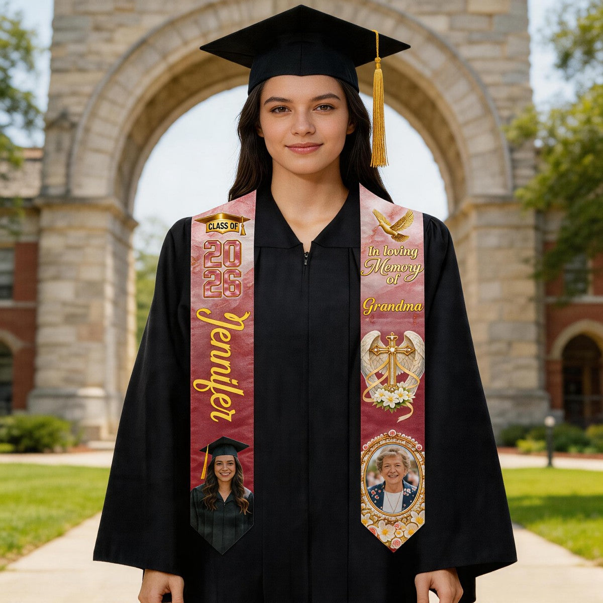Carrying Mom’s Memory With You – Personalized Graduation Stole