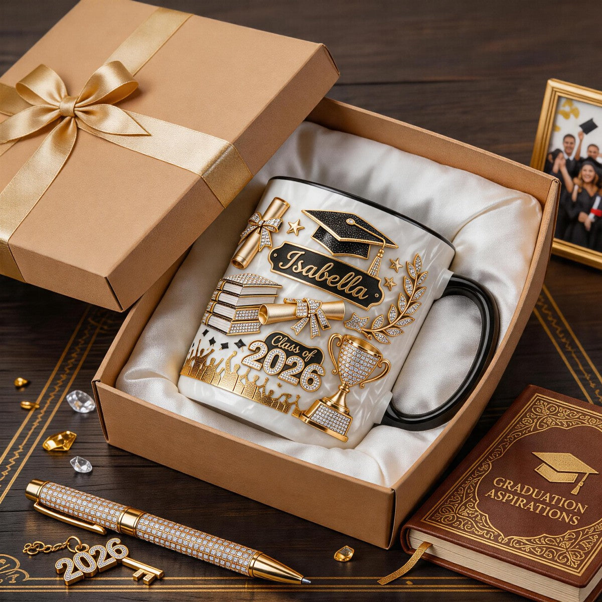 3D Effect Coffee Mug - Personalized Graduation Gift For Graduates