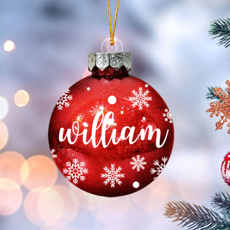 Christmas Ornaments With Name - Personalized Ball Acrylic Ornament