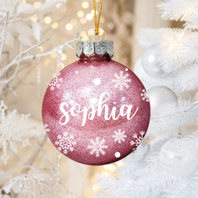 Christmas Ornaments With Name - Personalized Ball Acrylic Ornament