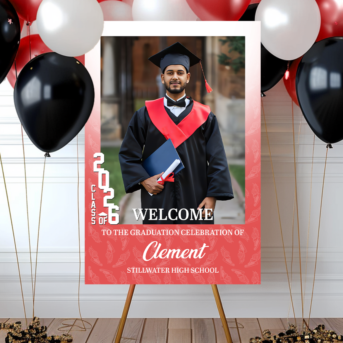 Custom Photo Graduation Welcome Sign - Personalized Sport Welcome Sign - Class Of 2026