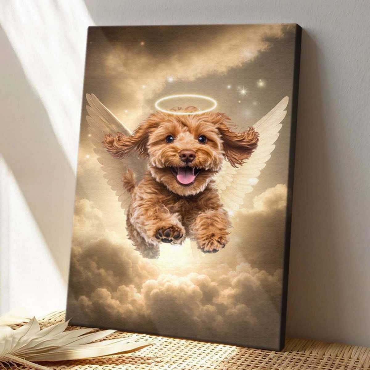 Pet Loss With Halo & Wings Heavenly - Personalized Customized Canvas Poster - Memorial Gift For Pet Lovers