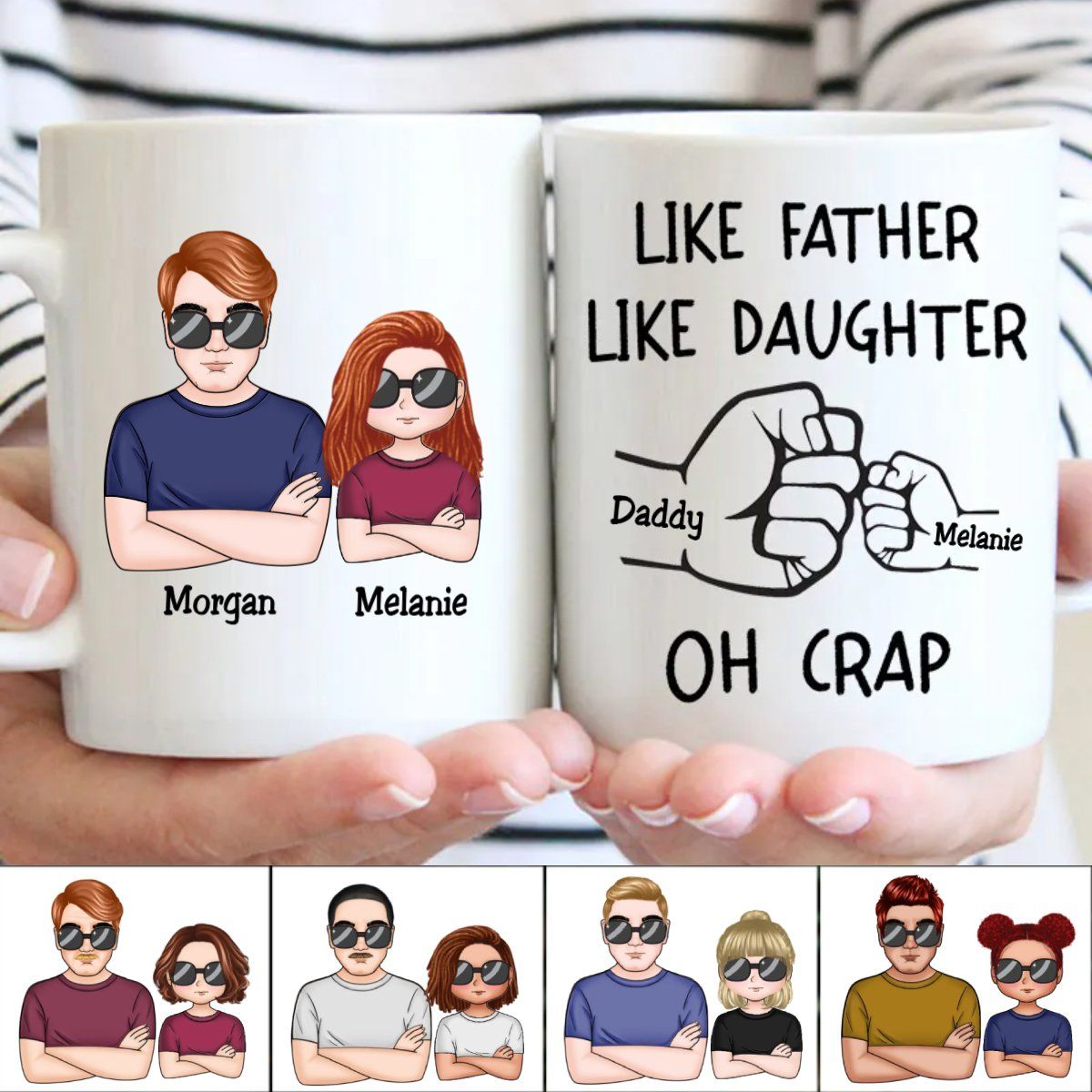 Dad & Daughter Bond Mug - Personalized Fist Bump Gift