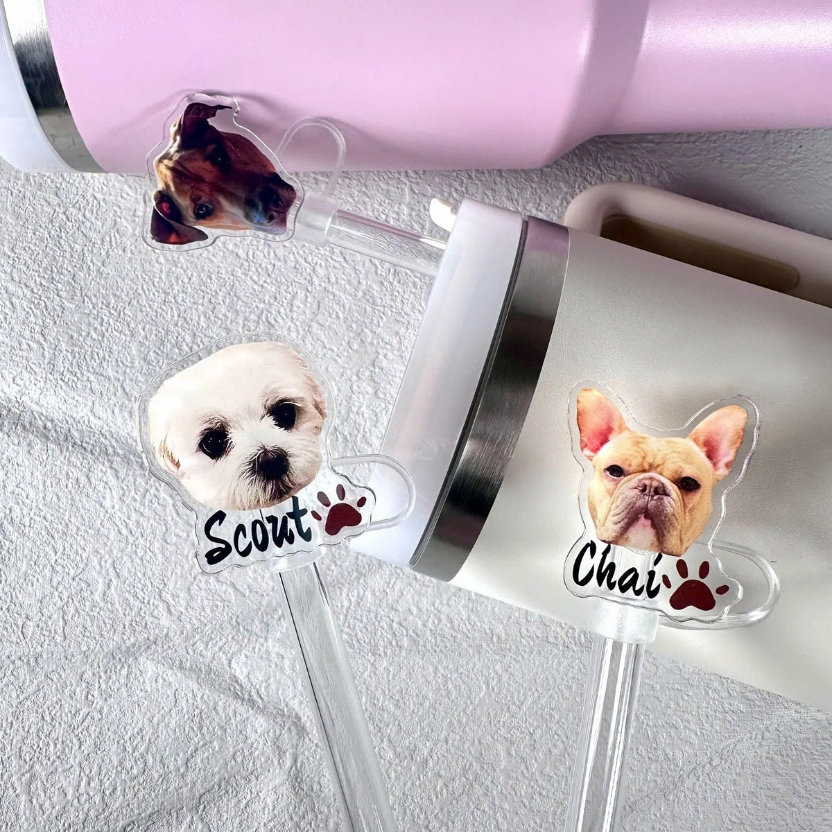 Personalized Custom Pet Photo Tumbler Straw Cover Gift For Pet Lovers