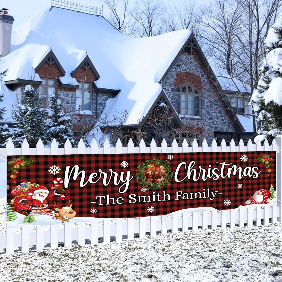 Merry Christmas - Personalized Xmas Door Banner