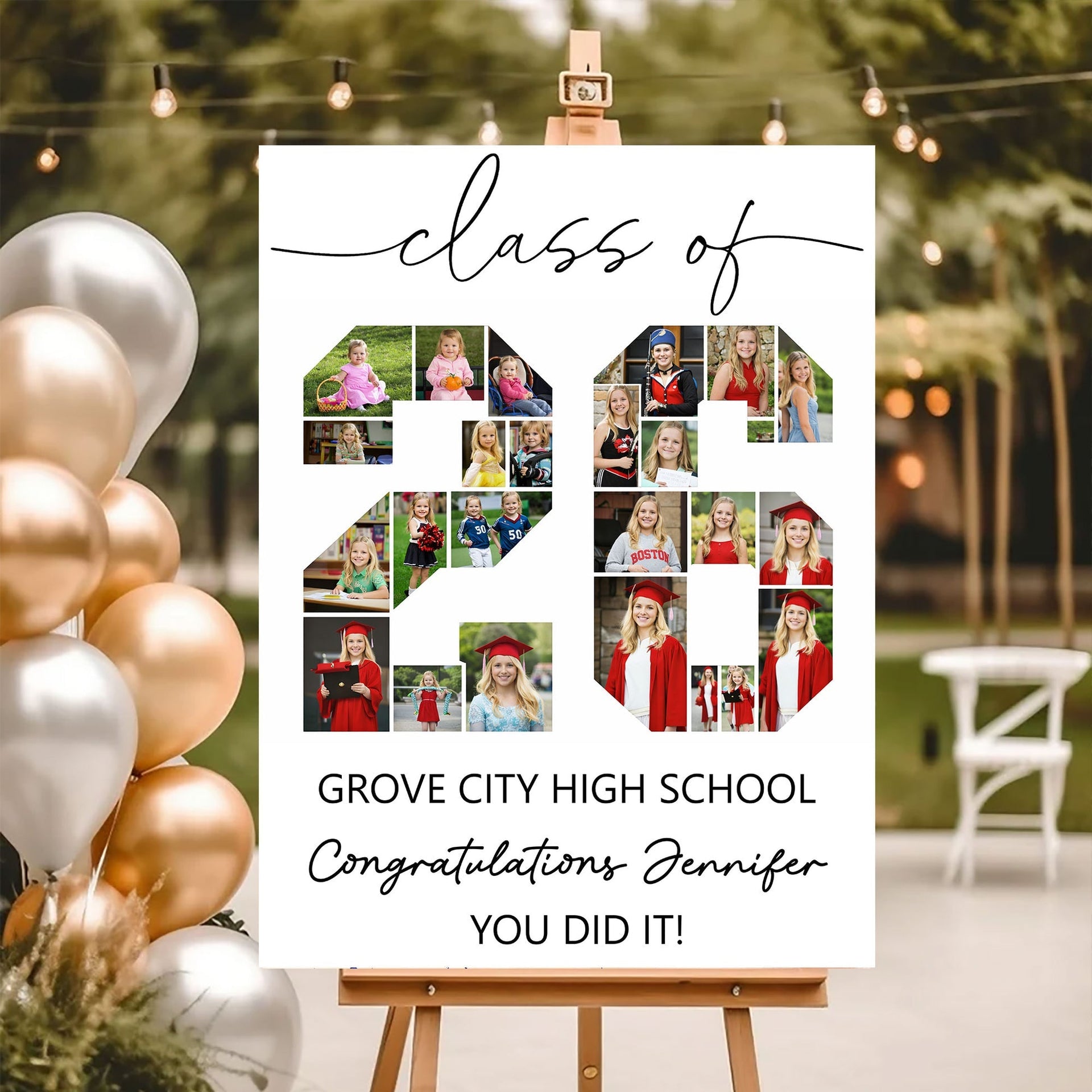 Class Of 2026 Personalized Graduation Welcome Sign - Custom Photo Welcome Sign - Graduation Gifts