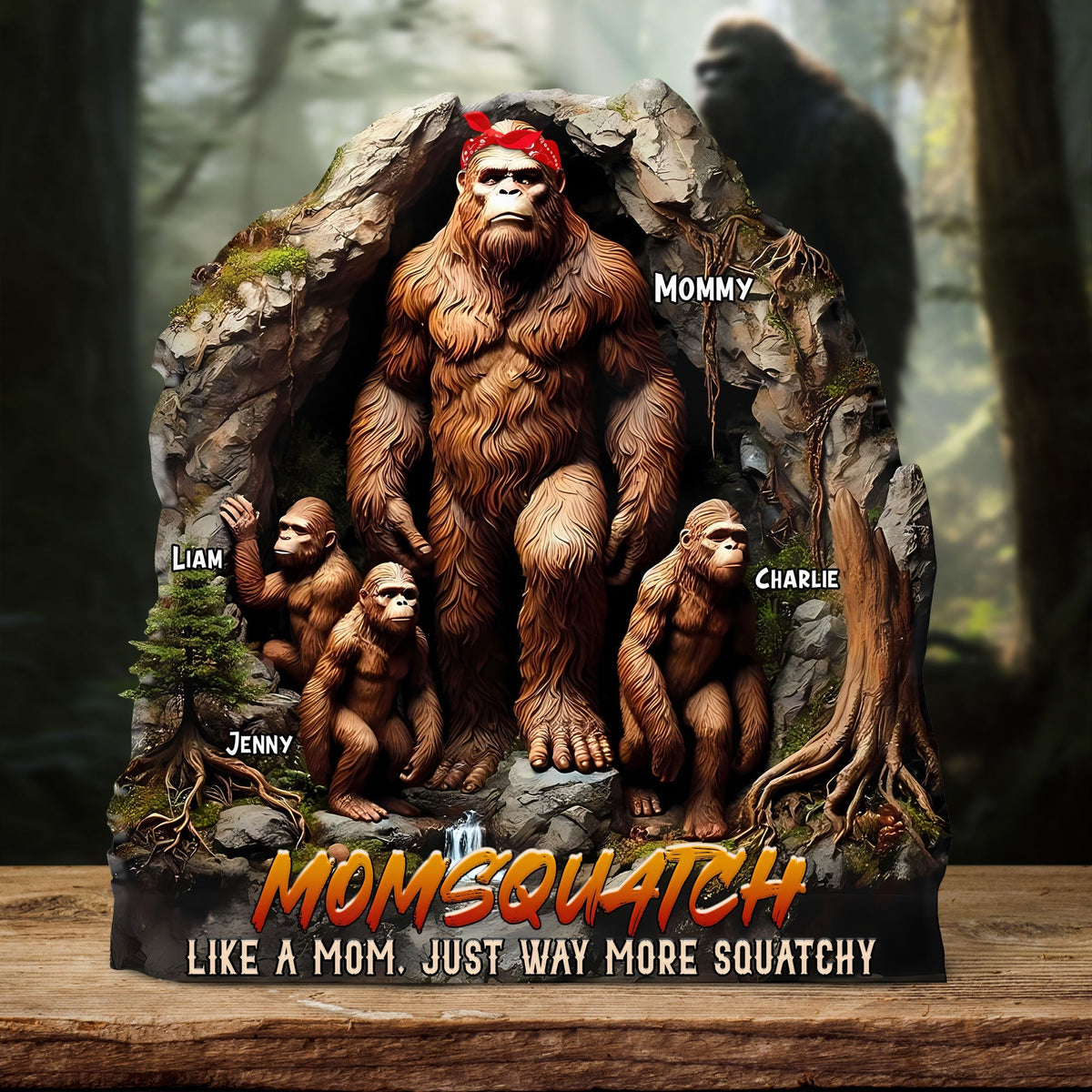 Funny 'Momsquatch' Plaque - Custom Gift for Mom with Sass & Love