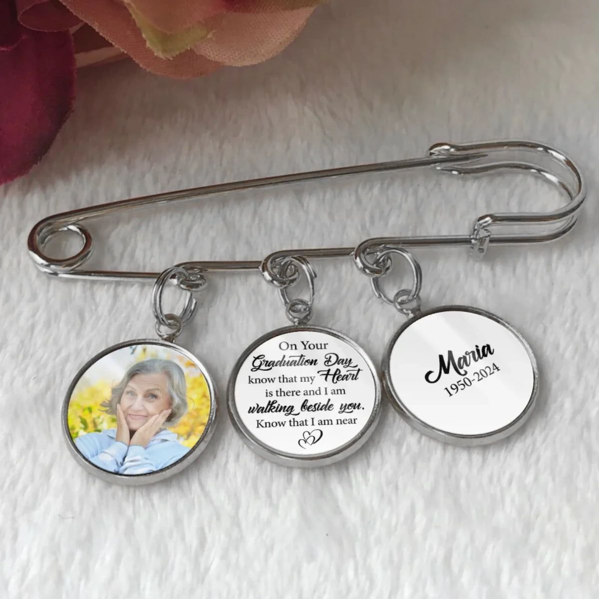 On Your Graduation Day Know That My Heart Is There And I Am Walking Beside You - Personalized Lapel Pin