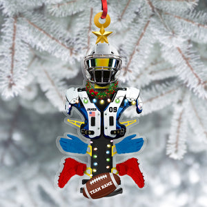 Personalized Football Equipment Rack Ornament, For Football Lovers Christmas Gift