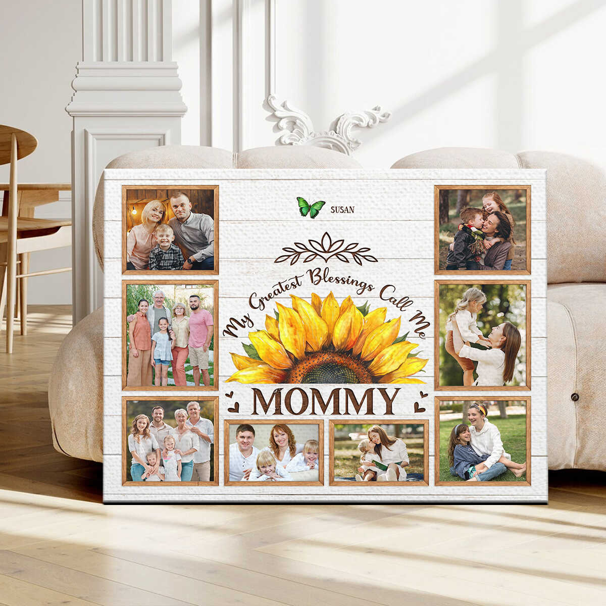My Greatest Blessings Call Me MOMMY Gift - Personalized Mum Photo Collage Canvas, Photo Gift For Mom